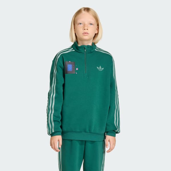 Verde POLERA adidas MINECRAFT DE CUELLO REDONDO Y CIERRE CORTO