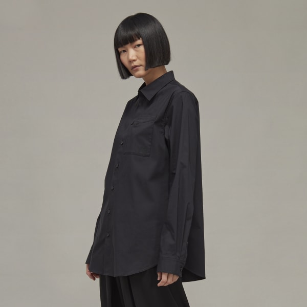 Czerń Y-3 Classic Chest Logo Button-Down Shirt