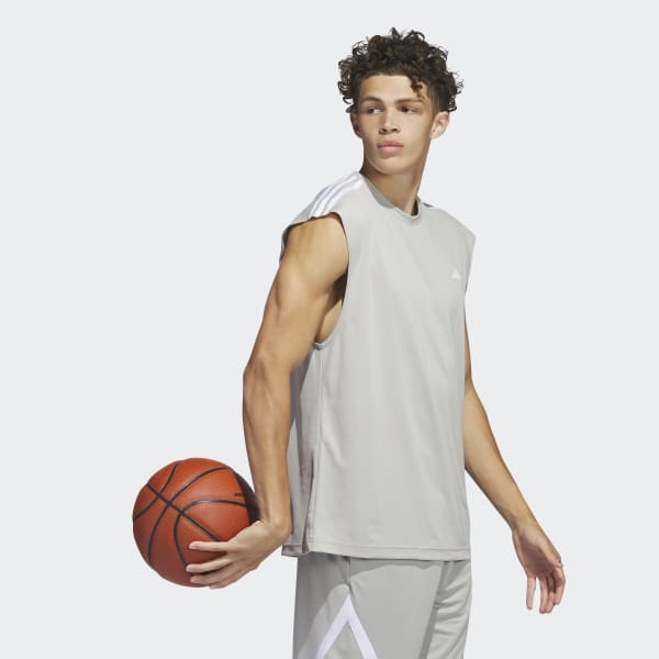 Grey All-World Sleeveless Tank Tee