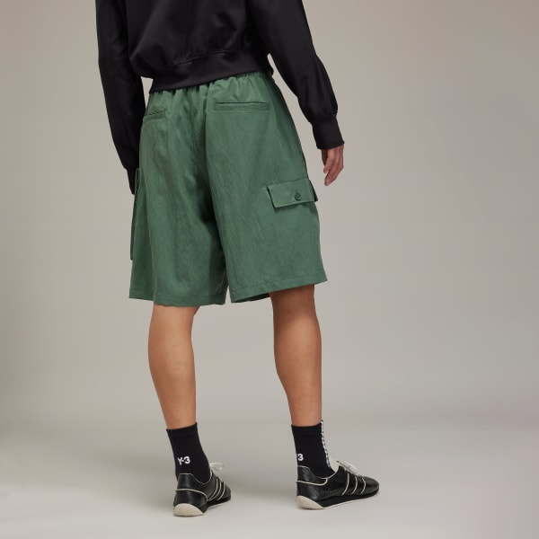 Green Y-3 Washed Twill Shorts
