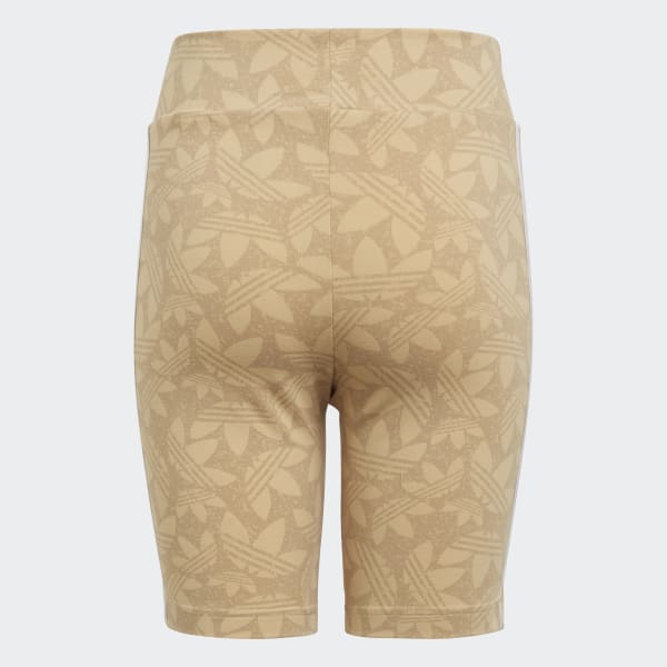 Beige Shorts de ciclismo de pretina alta