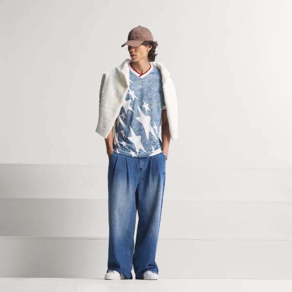 White Denim Graphic Jersey