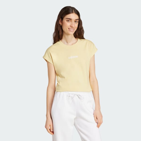 Amarillo Playera de algodón Essentials Linear