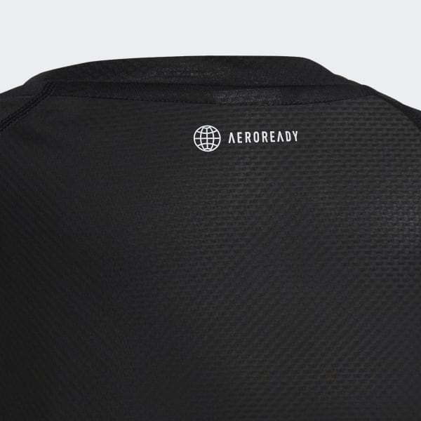 Negro Camiseta de Entrenamiento AEROREADY 3 Rayas