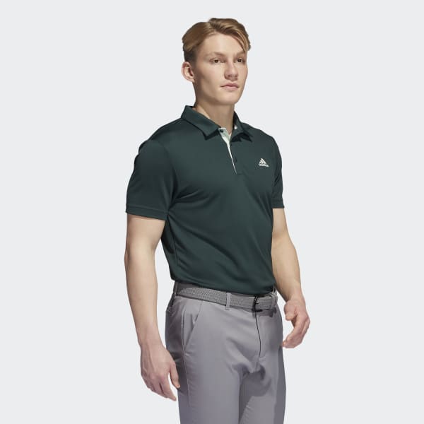 Green polo grey pants deals