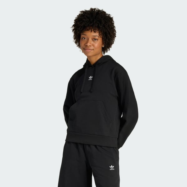 Black ESSENTIALS FRENCH TERRY REGULAR HOODIE