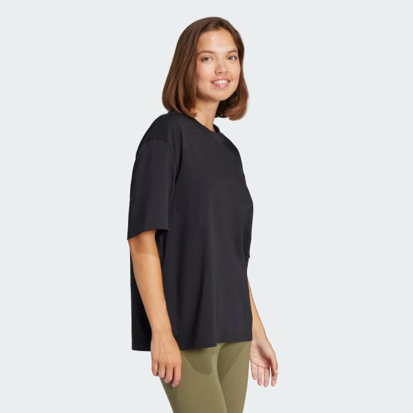 Black Essentials Contemporary Logo Boyfriend Tee
