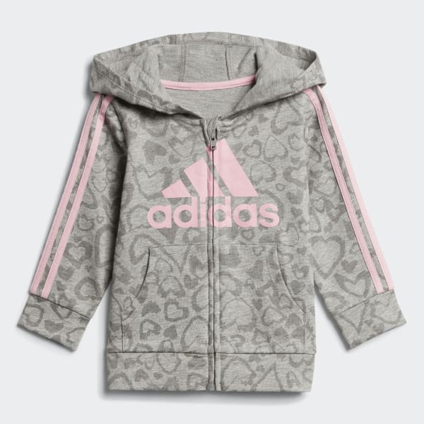adidas Leopard Print French Terry Jacket and Joggers Set - Grey | adidas US
