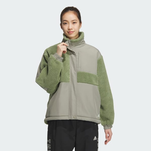 ジャケット・アウター adidas アディダス ワーディング ルーズフィット ボア フルジップアップ
