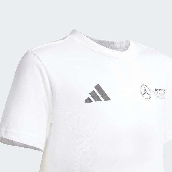 สีขาว เสื้อยืดพิมพ์ลายทีม Mercedes - AMG Petronas Formula One
