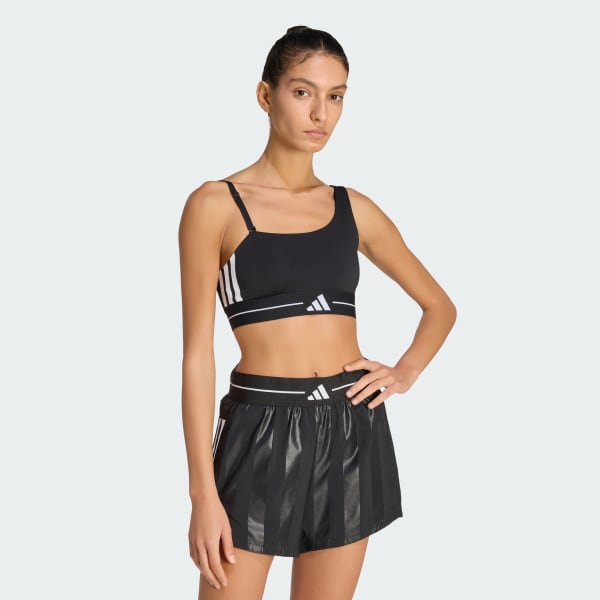 Đen Áo Bra Nâng Đỡ Nhẹ Hyperglam 3-Stripes