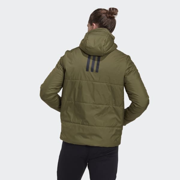 Zielony BSC 3-Stripes Hooded Insulated Jacket