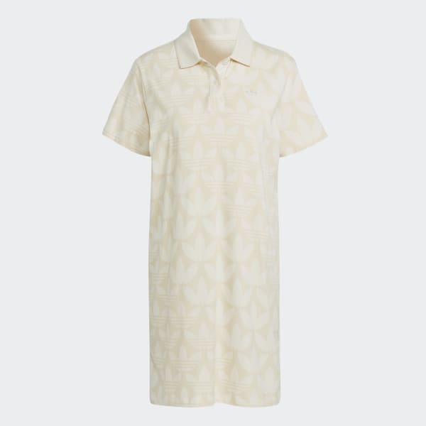 White Trefoil Monogram Polo Dress
