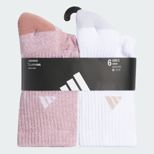Athletic Cushioned 6-Pack Crew Socks Kids