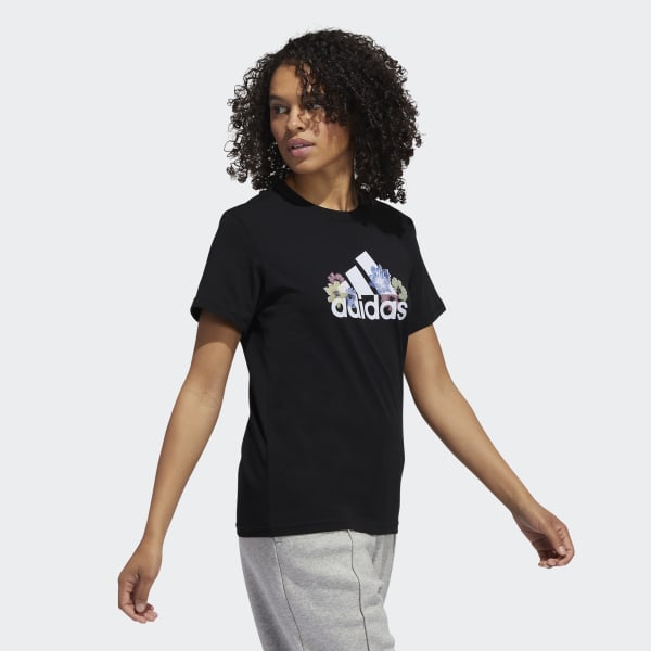 Zwart Floral Graphic T-shirt CW150