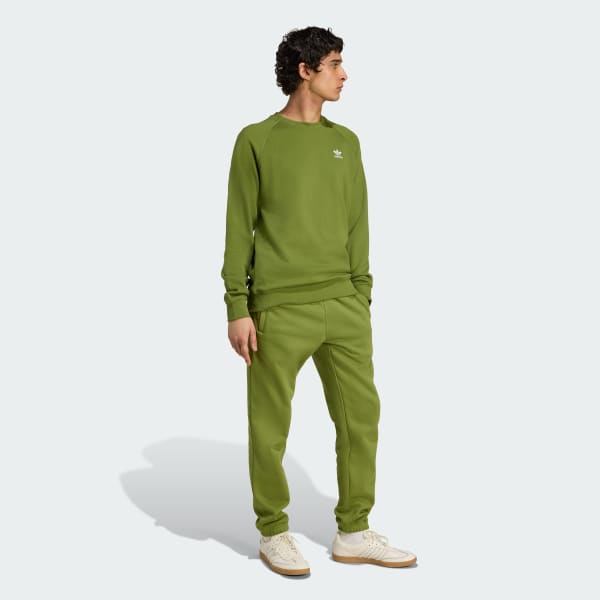 Verde Sudadera Essentials de felpa francesa y cuello redondo con Trifolio