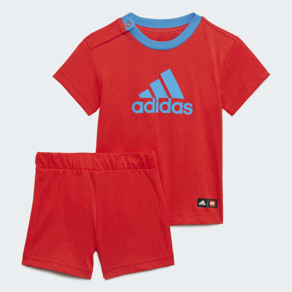 Red adidas x Classic LEGO® Tee and Shorts Set JEW04