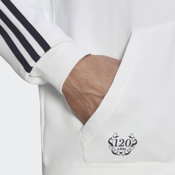 Wit Real Madrid DNA 3-Stripes Ritshoodie CV405