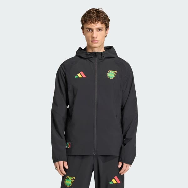 Nero Giacca a vento Giamaica x Bob Marley Tiro Travel con zip integrale