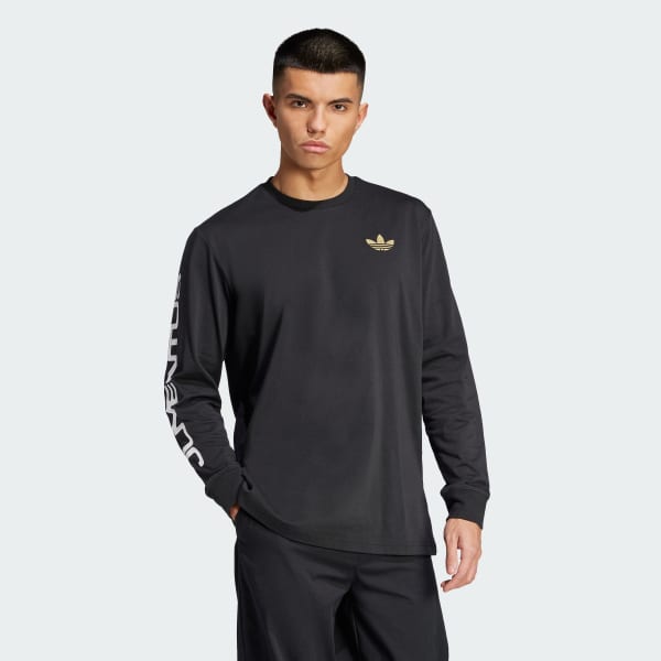 Black Juventus Long Sleeve Graphic T-Shirt