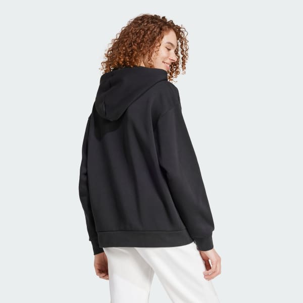 Adidas Women s Holiday Graphic 3 Stripes Oversized Hoodie Black Size XL