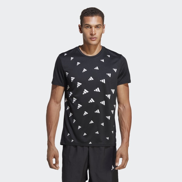 Negro Camiseta Brand Love Estampada