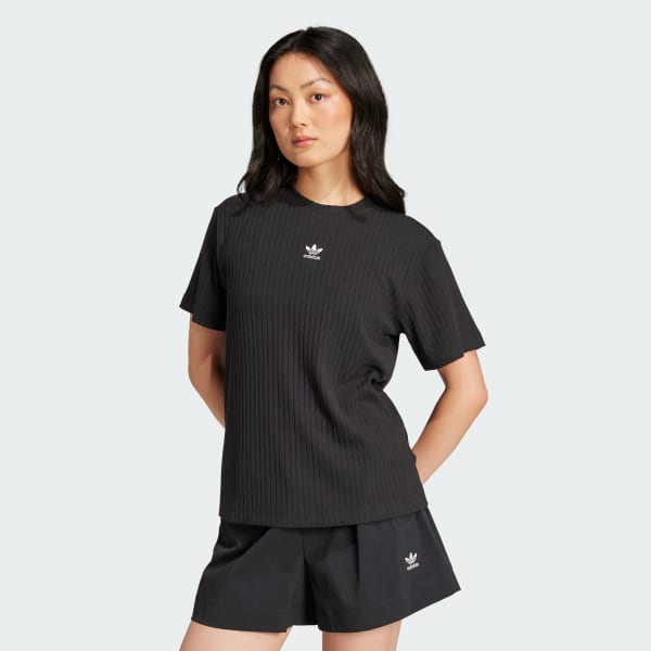 Đen Áo Thun Gân To Bản Essentials