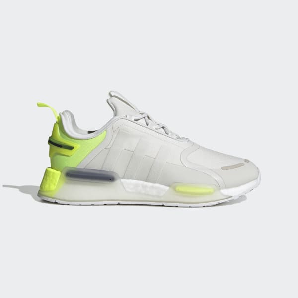 Adidas Men's Originals NMD_R1 V3 Casual Shoes in White/Grey Size 9.5 | Fiber