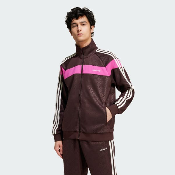 สีน้ำตาล เสื้อแทรคพรีเมียม 80s แต่งแถบ 3-Stripes