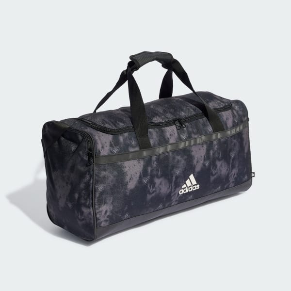 Preto Mala Duffel Média Estampada Linear