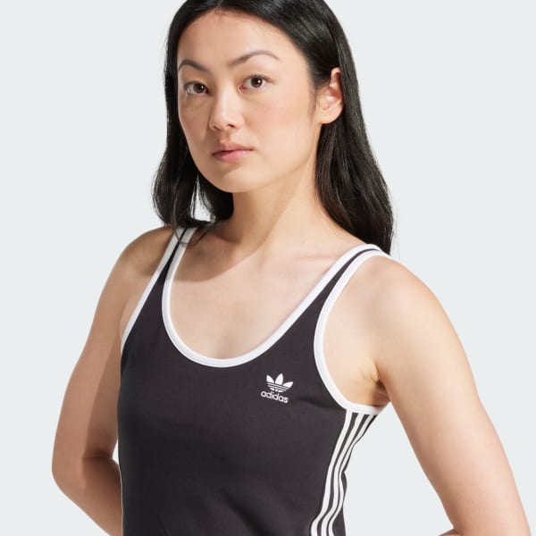 adidas Adicolor 3-Stripes Tank Maxi Dress - Black | Free