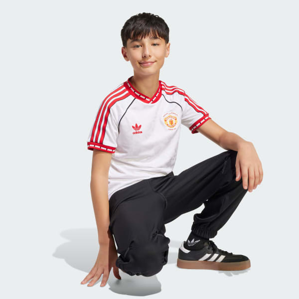 biela Dres Manchester United '91 Away Kids