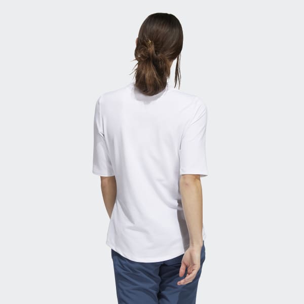 Women's Golf Polo Shirts Collarless UPF 50+ Tennis Running T-Shirt - White  White / XS