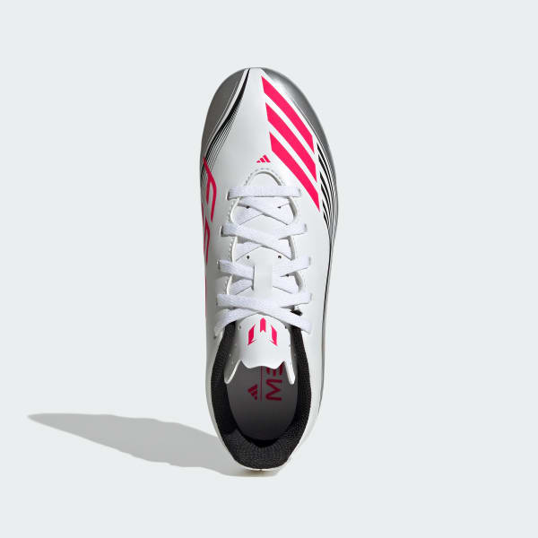 Blanco Guayos de fútbol para niños F50 Messi Club Terreno Firme/Multiterreno