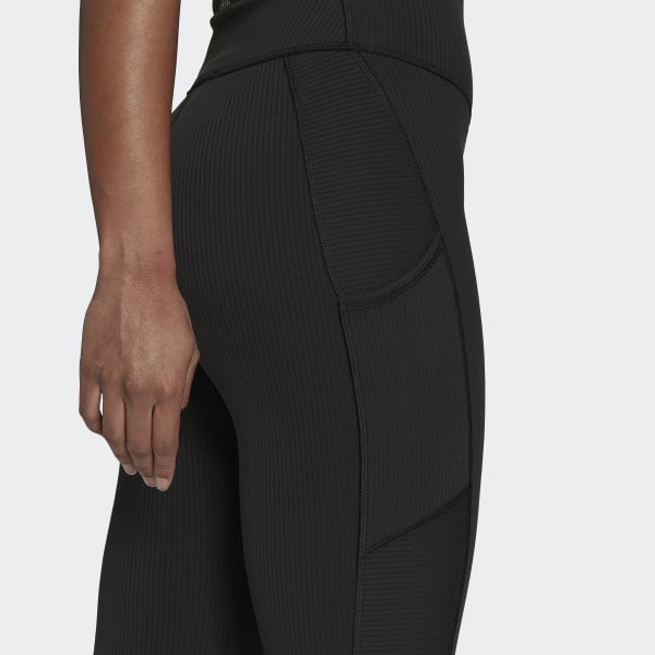 Black Yoga Studio Luxe Wind Super-High-Waisted Rib Leggings IH377