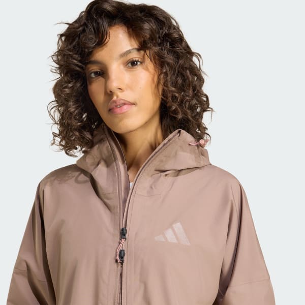 adidas Terrex Multi 2 Layer CLIMAPROOF Rain Parka Jacket - Brown