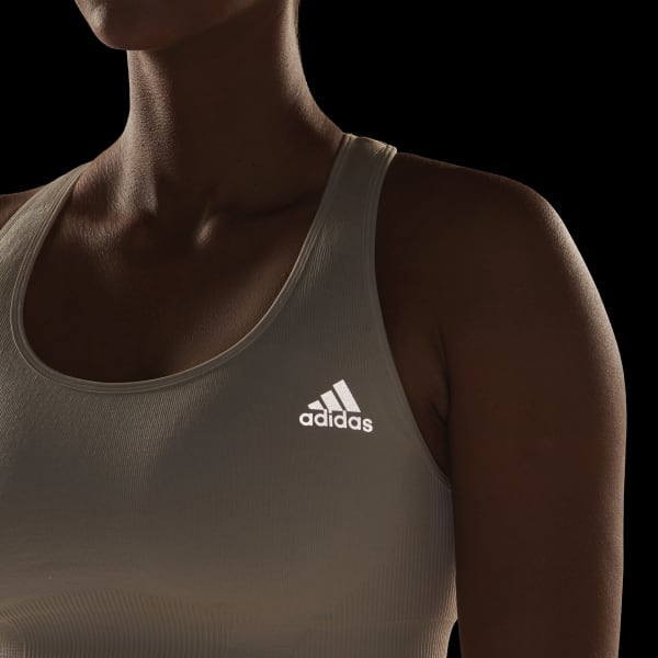 bézová Podprsenka Running Medium-Support Seamless Merino Wool