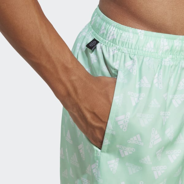 adidas Logo Print CLX Swim Shorts - Green | Men\'s Swim | adidas US | Badeshorts