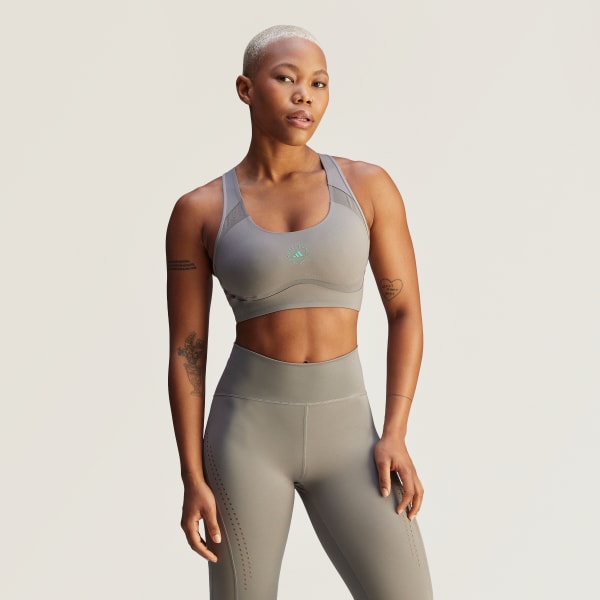Abu-abu Bra Training Medium Support adidas by Stella McCartney TruePurpose Power Impact