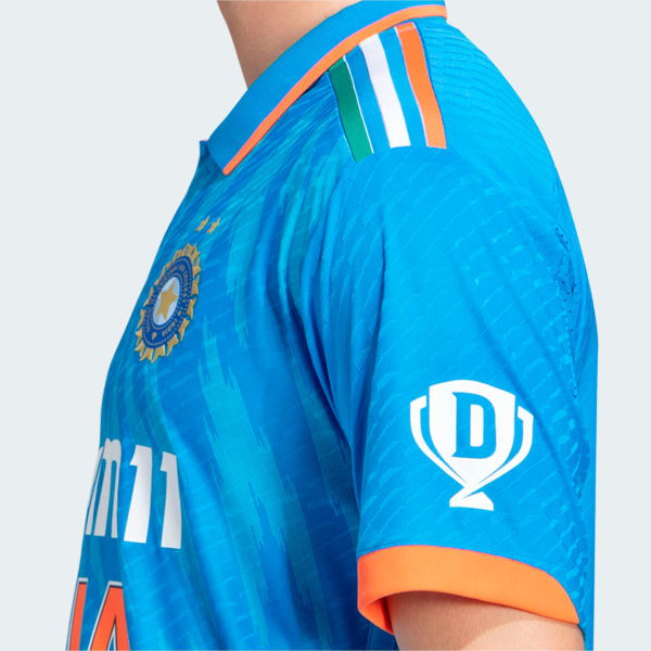 adidas INDIA CRICKET TRI COLOR JERSEY WITH STARS MEN Blue