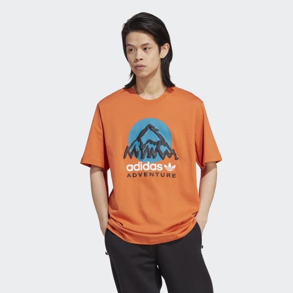 Orange adidas Adventure Mountain Front Tee