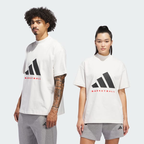 สีขาว เสื้อยืด adidas Basketball