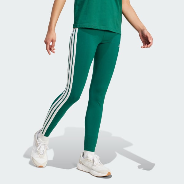 Green Essentials 3-Stripes Cotton Leggings