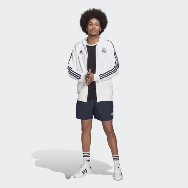 bílá Mikina Real Madrid DNA 3-Stripes Full-Zip CV405
