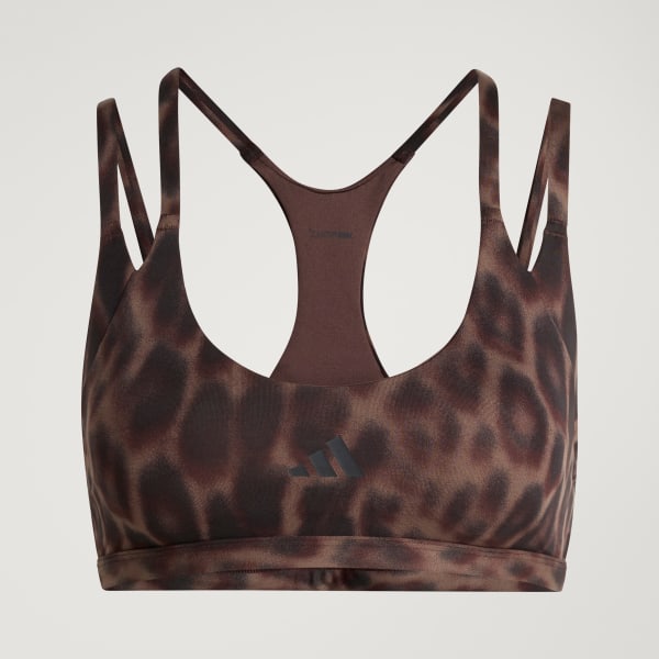 Brown Optime Leopard Strappy Light Support Bra