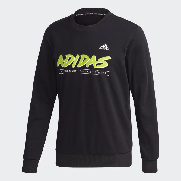 adidas Must Haves Graphic Crew Sweatshirt - Black | adidas Singapore
