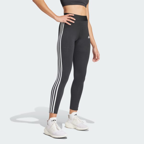 Black White Stripe Sports Leggings - Size 1XL