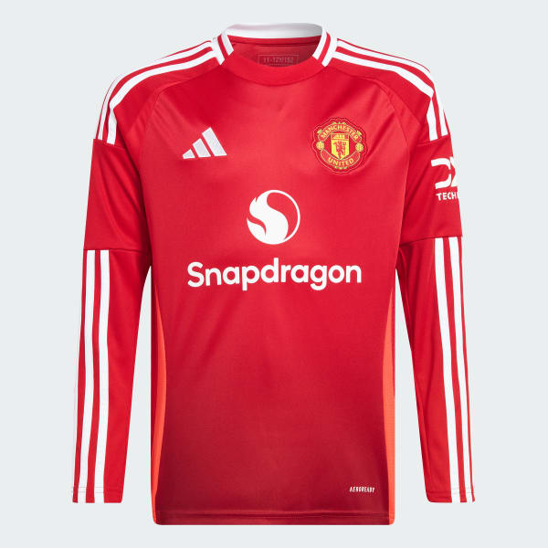 Rod Manchester United 24/25 Long Sleeve Kids hjemmebanetrøje