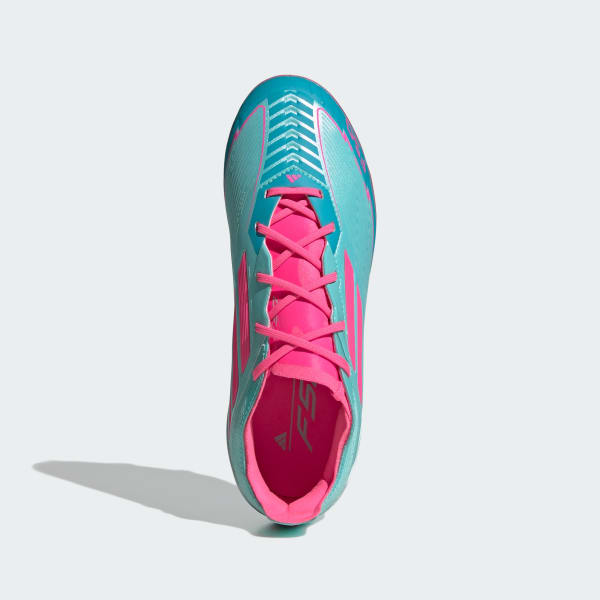 Turquoise F50 Elite Messi Firm Ground Voetbalschoenen Kids