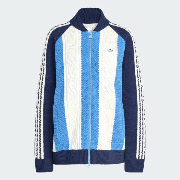 Blue ADIDAS ORIGINALS ARCHIVE CUTLINE KNIT TRACK TOP